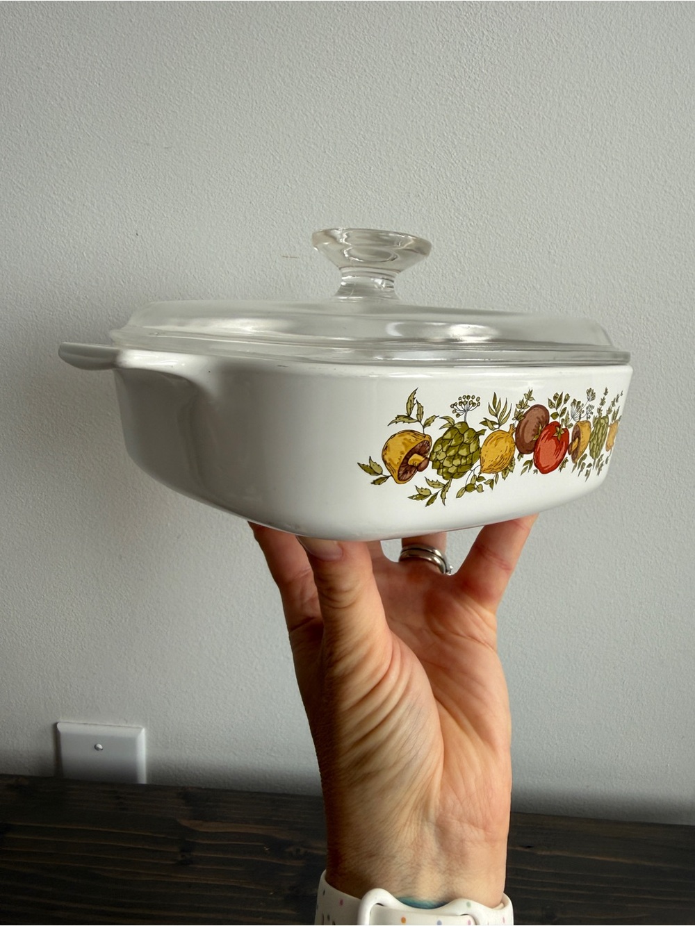 Vintage Corningware spice of life dish with glass Pyrex lid - Picture 12 of 14